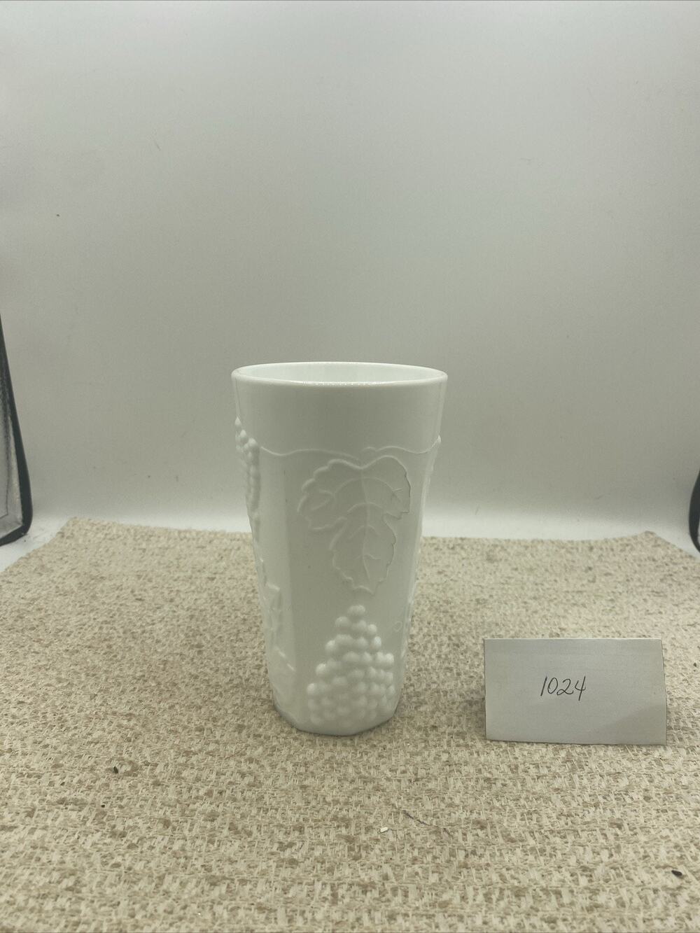 White Milk Glass Colony Harvest Grape Pattern Tumbler 5.75” Replacement.